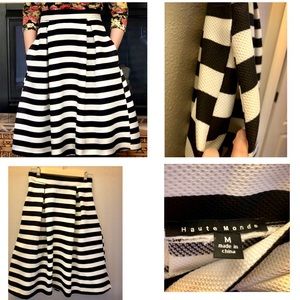 B&w striped skirt